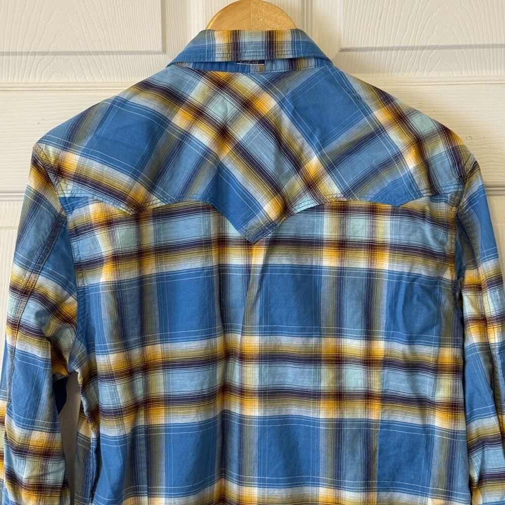 Diesel Co 1978 Plaid Western Pearl Snap Shirt Mens Large Blue 100% Cotton - Picture 4 of 9